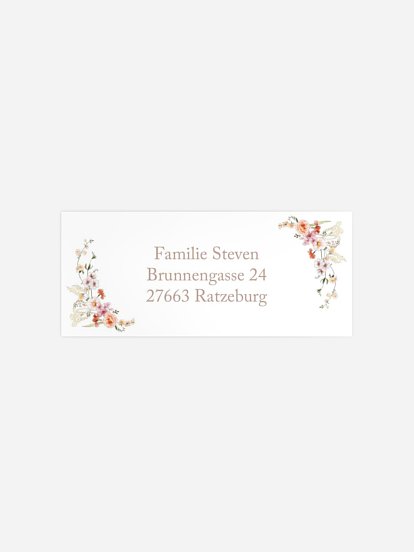 Absenderaufkleber Geburt Wild Blossoms