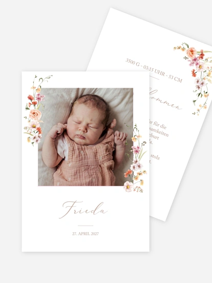 Geburtskarte Wild Blossoms