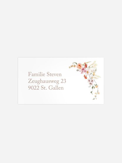 Empfängeraufkleber Geburt Wild Blossoms