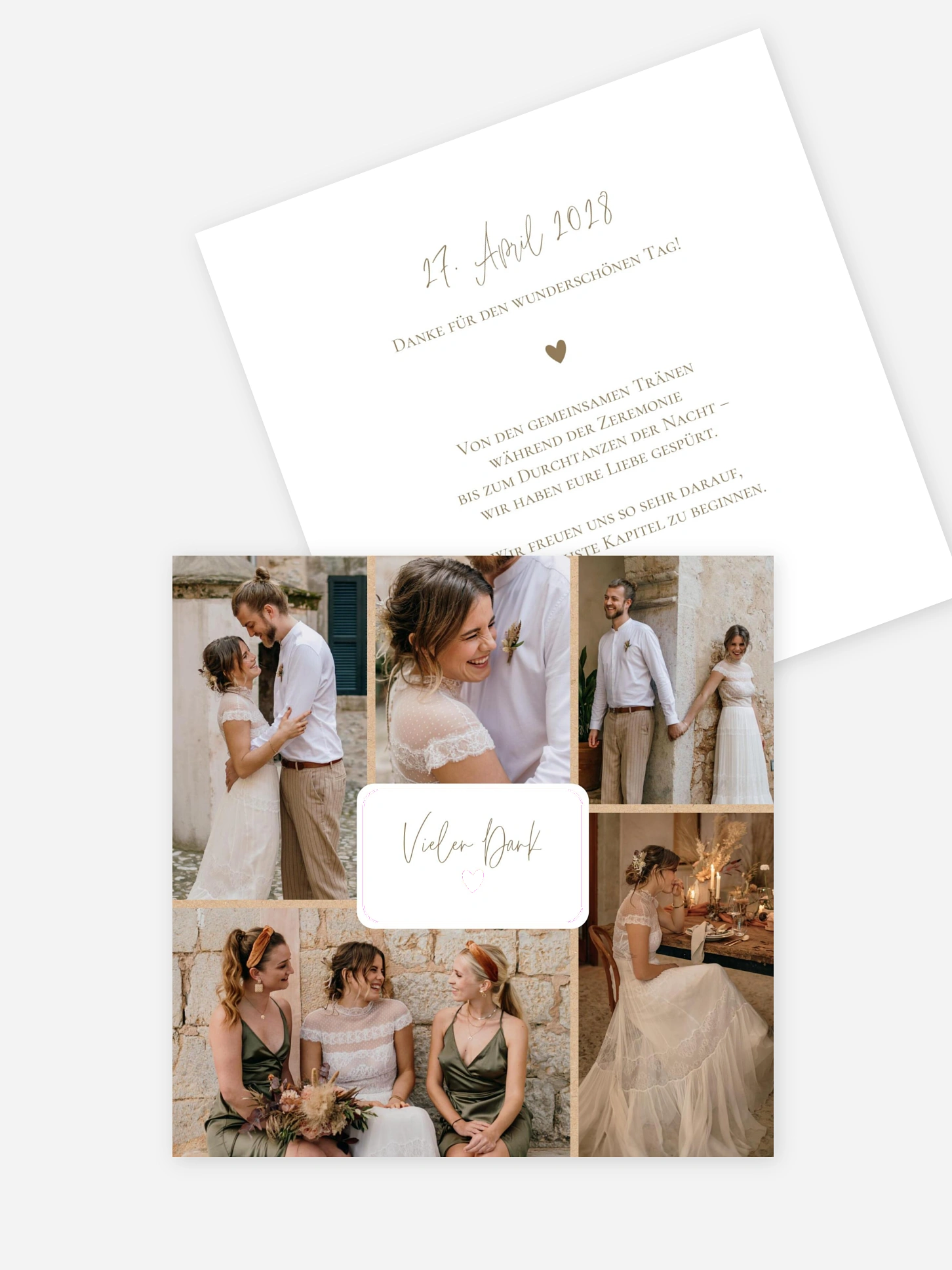 Dankeskarte Hochzeit Tiny Heart