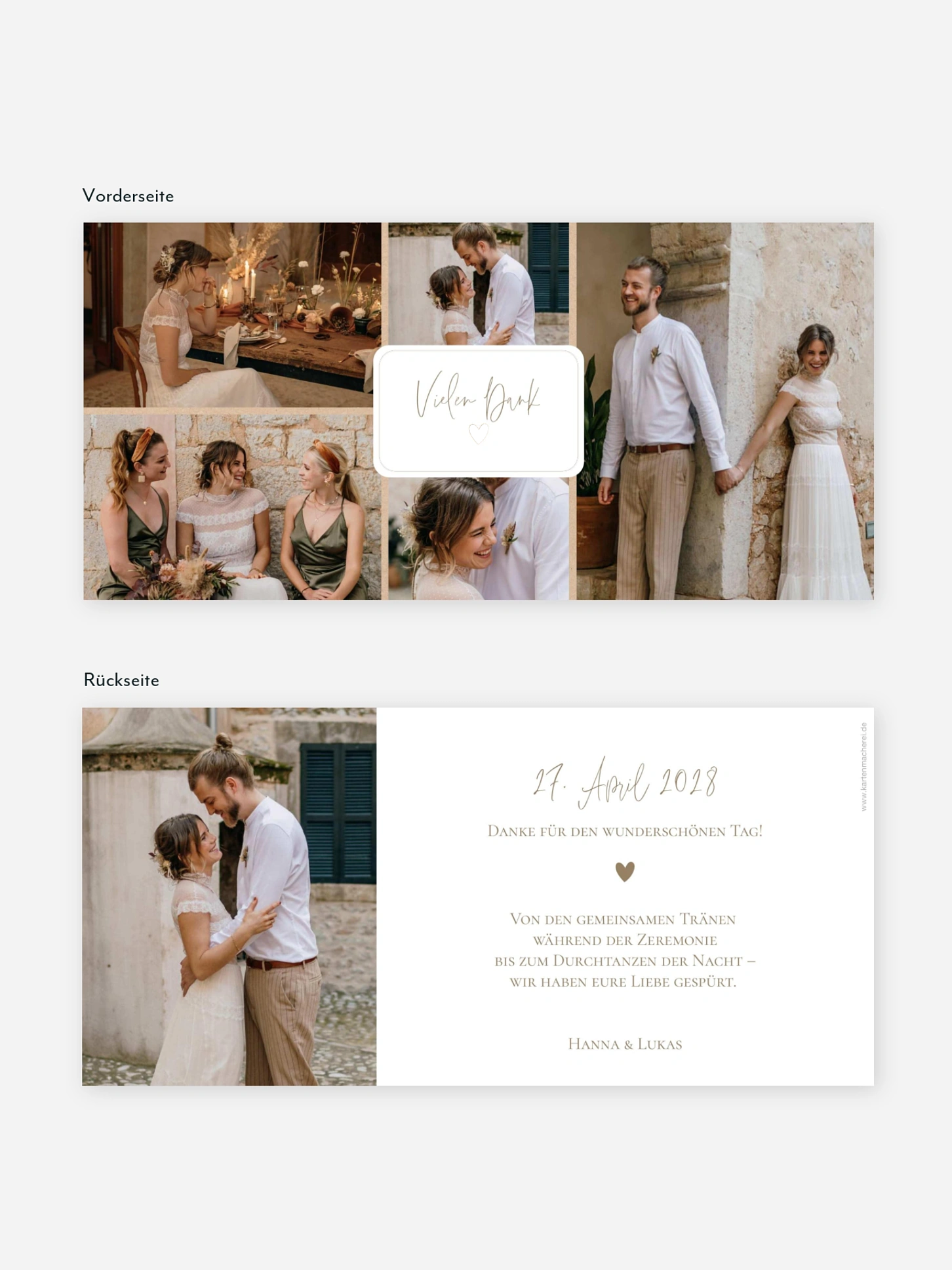 Dankeskarte Hochzeit Tiny Heart