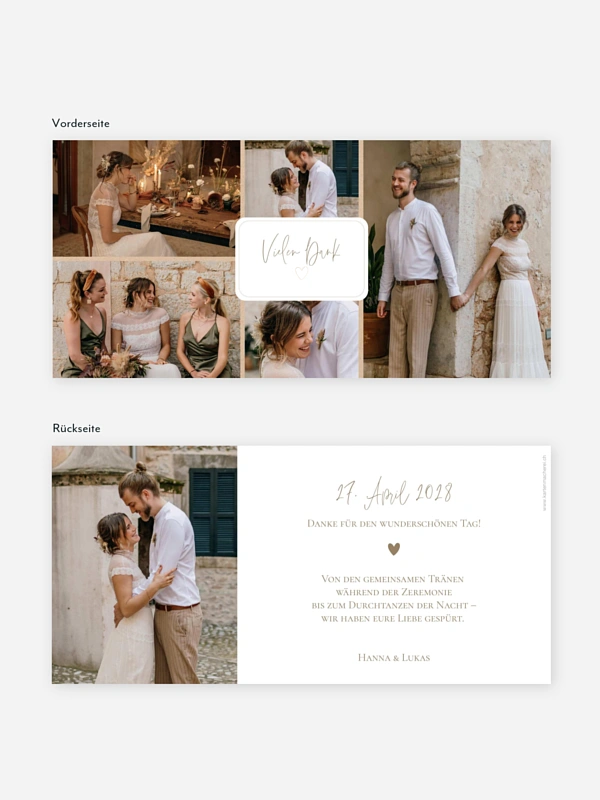 Dankeskarte Hochzeit Tiny Heart