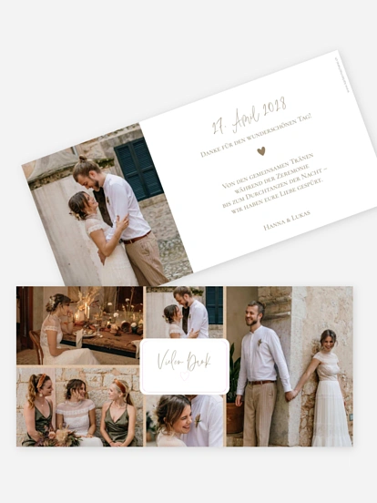 Dankeskarte Hochzeit Tiny Heart