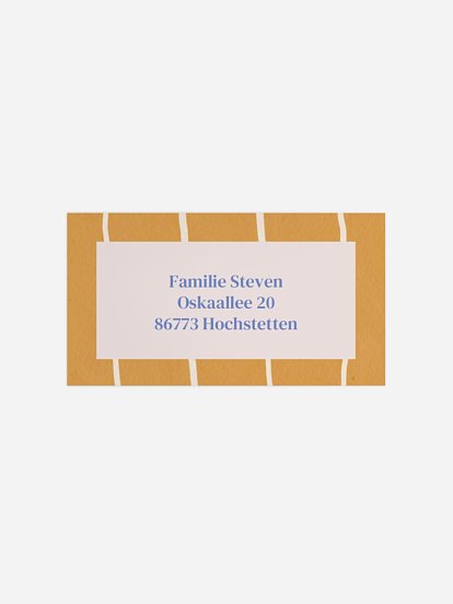 Empfängeraufkleber Geburt Glücksstreifen