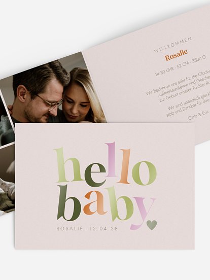 Geburtskarte Hello Cutie