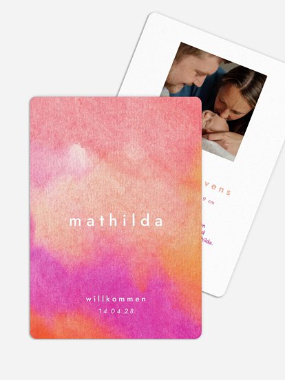 Geburtskarte Glücksfarben