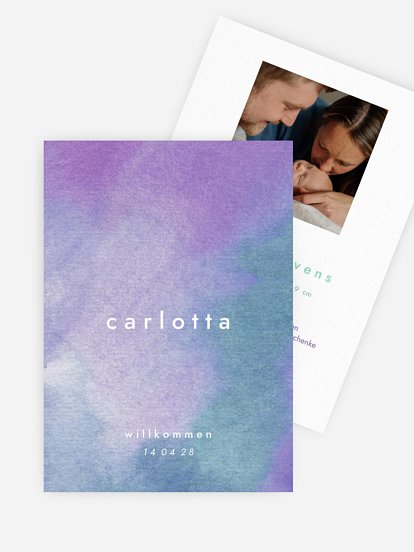 Geburtskarte Glücksfarben