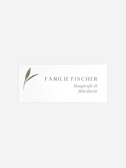 Absenderaufkleber Taufe Willkommensgrün