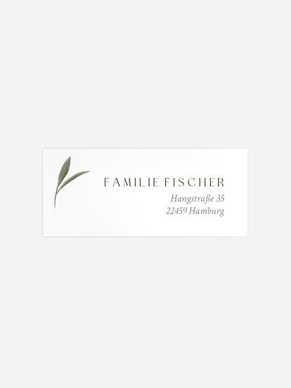 Absenderaufkleber Taufe Willkommensgrün