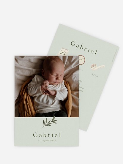 Geburtskarte Willkommensgrün