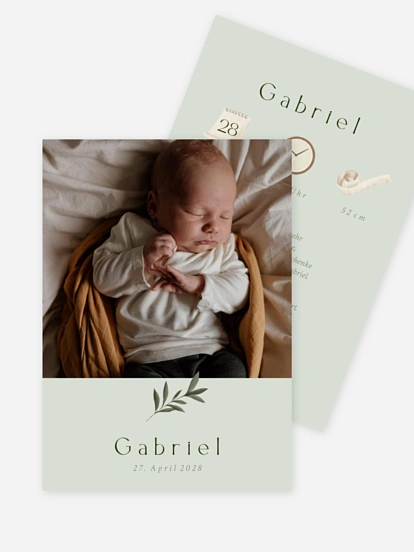 Geburtskarte Willkommensgrün