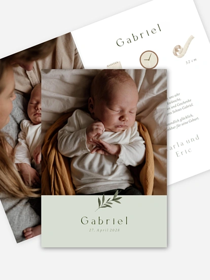 Geburtskarte Willkommensgrün