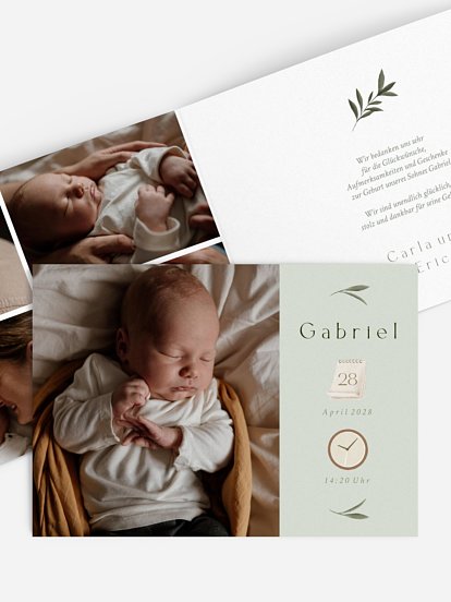 Geburtskarte Willkommensgrün