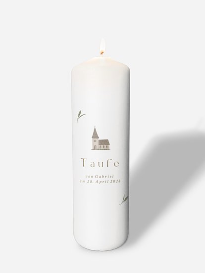 Taufkerze Willkommensgrün