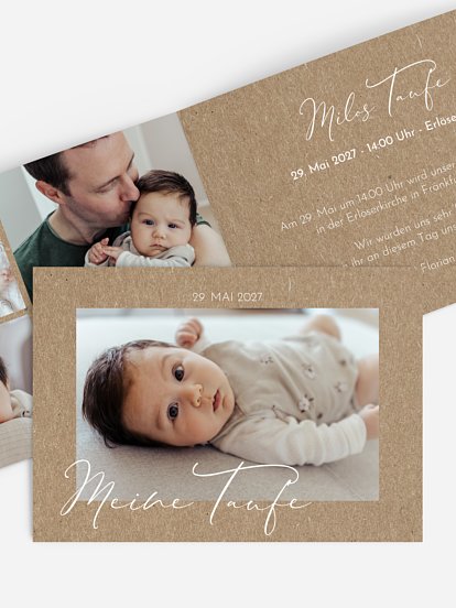 Taufeinladung Nur Du Kraftpapier