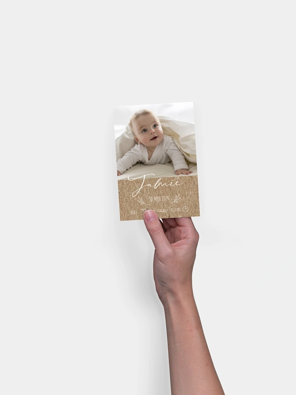 Geburtskarte Natural Kraftpapier