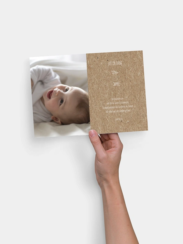 Geburtskarte Natural Kraftpapier