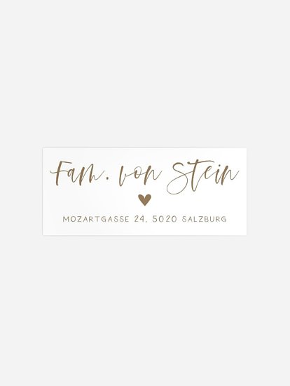 Absenderaufkleber Geburt Herzensglück Kraftpapier