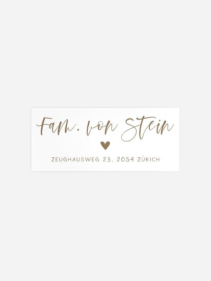 Absenderaufkleber Geburt Herzensglück Kraftpapier