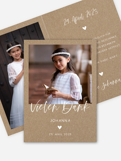 Danksagung Kommunion Herzensglück Kraftpapier