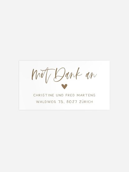 Empfängeraufkleber Geburt Herzensglück Kraftpapier