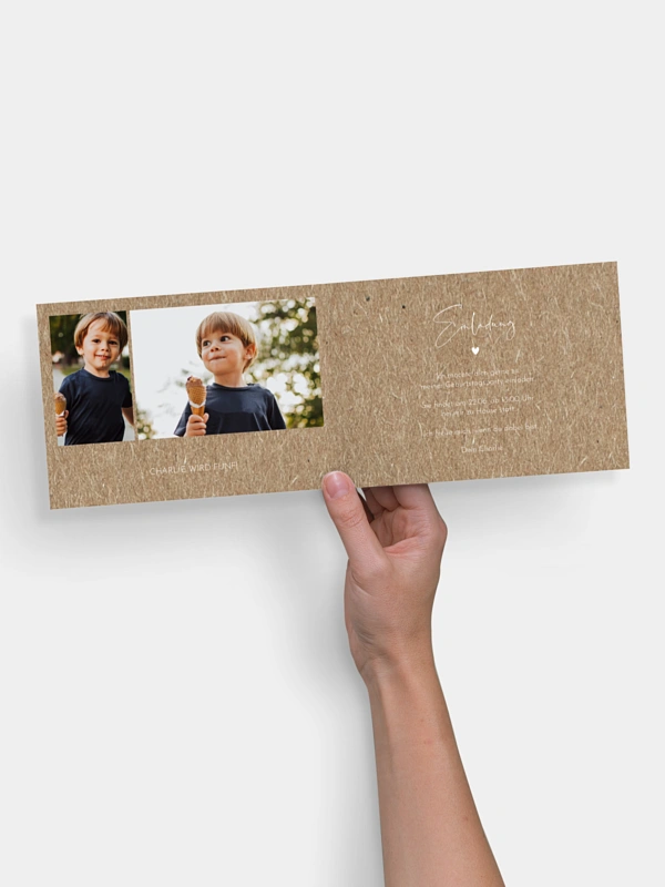 Kindergeburtstagseinladung Crafty Kraftpapier
