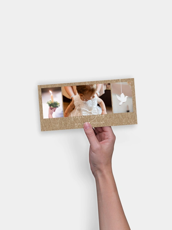 Dankeskarte Taufe Crafty Kraftpapier