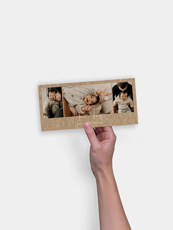 Taufeinladung Crafty Kraftpapier