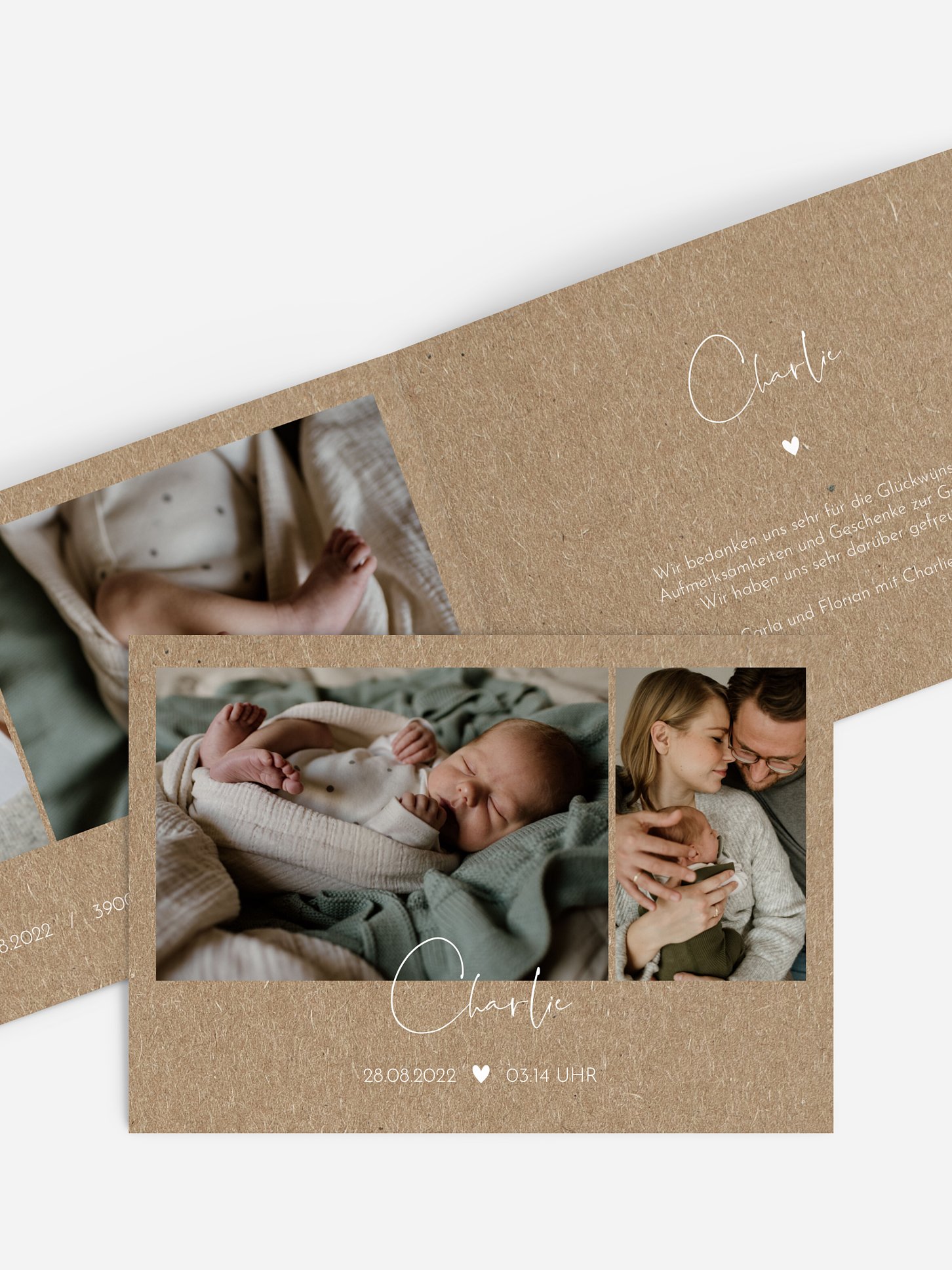 Geburtskarte Crafty Kraftpapier