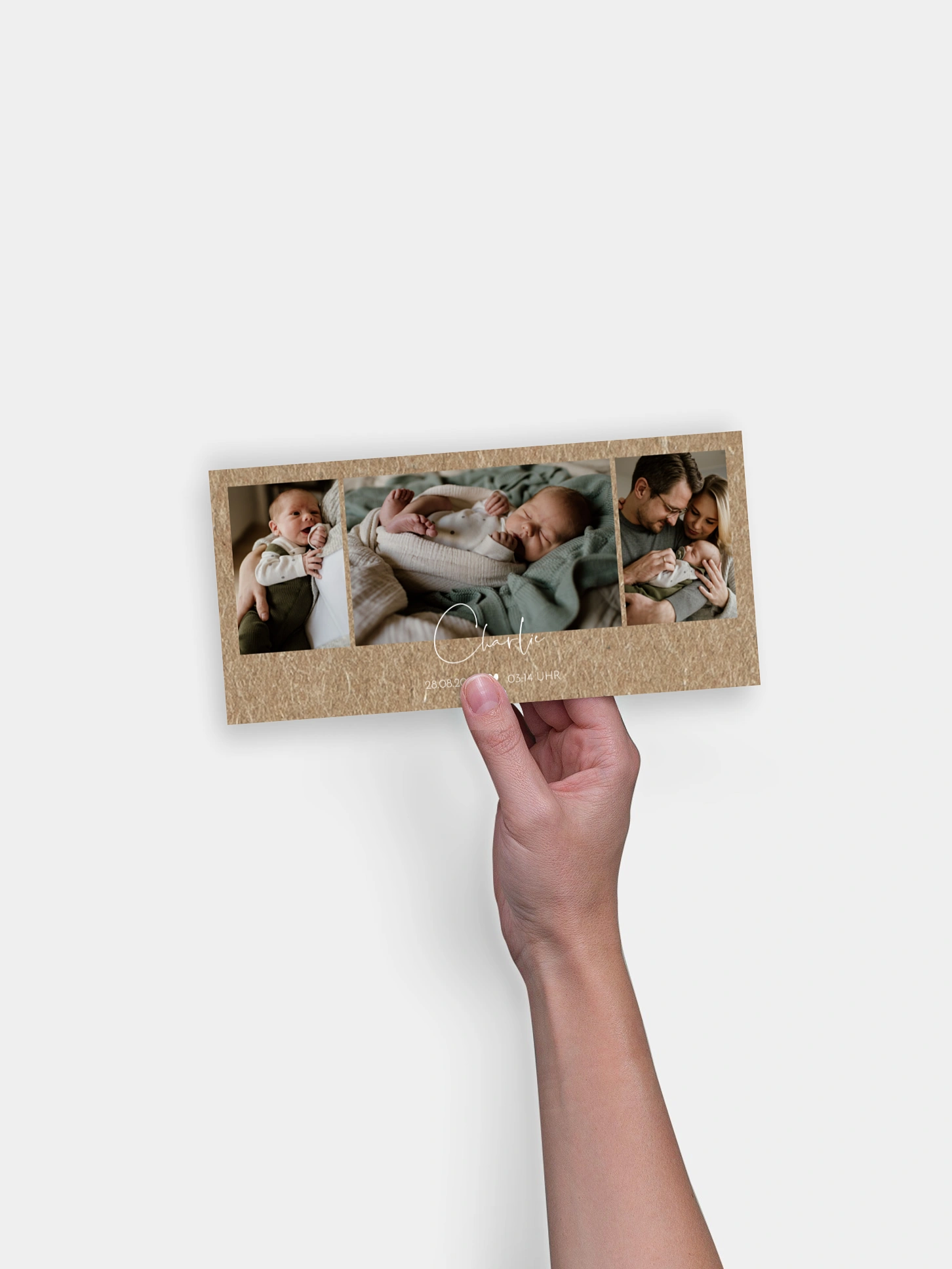 Geburtskarte Crafty Kraftpapier