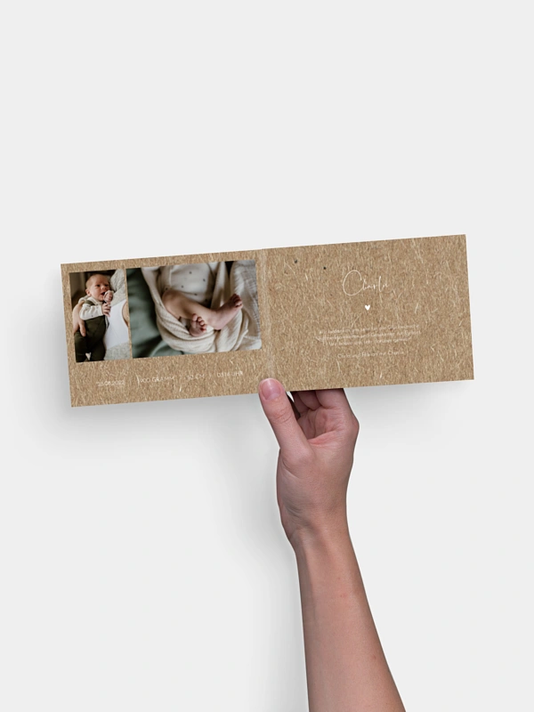 Geburtskarte Crafty Kraftpapier