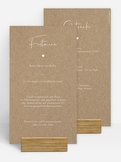Menükarte Taufe Crafty Kraftpapier