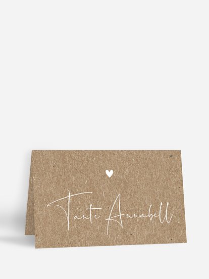 Tischkarte Taufe Crafty Kraftpapier