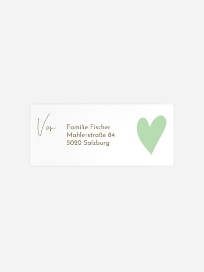 Absenderaufkleber Geburt Our Heart