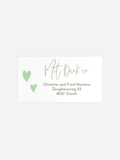 Empfängeraufkleber Geburt Our Heart