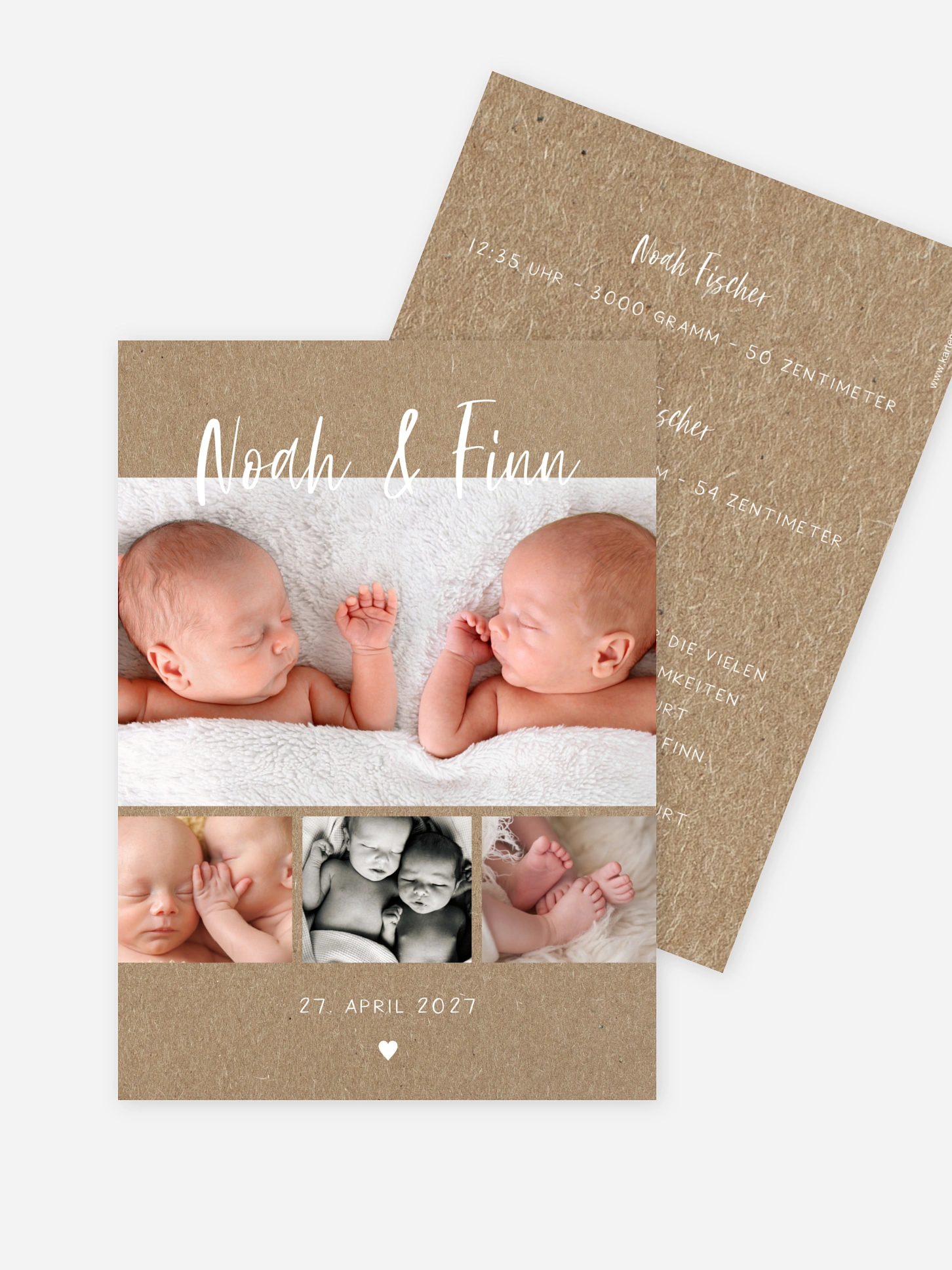 Zwillingskarte Cute Baby
