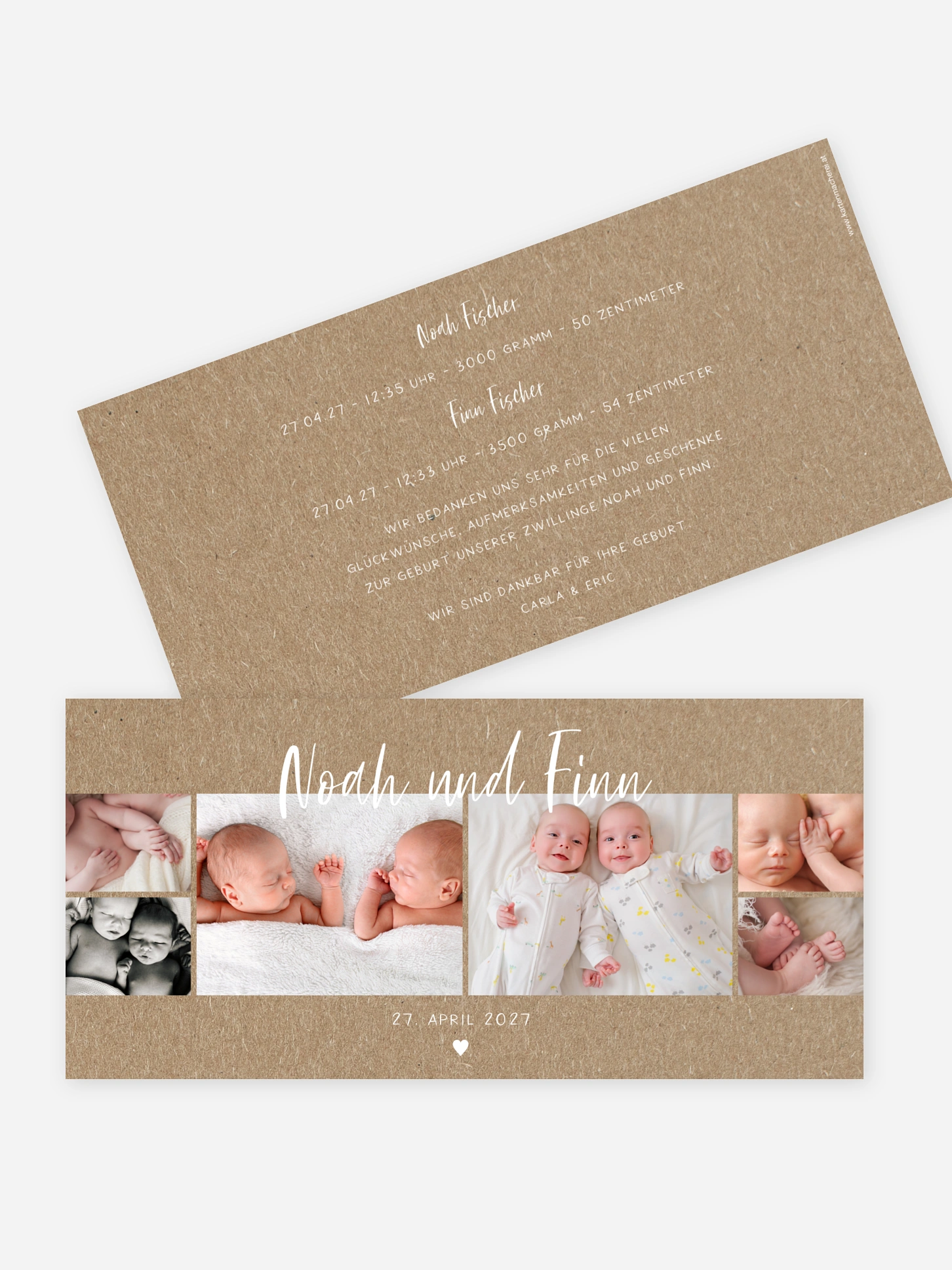 Zwillingskarte Cute Baby