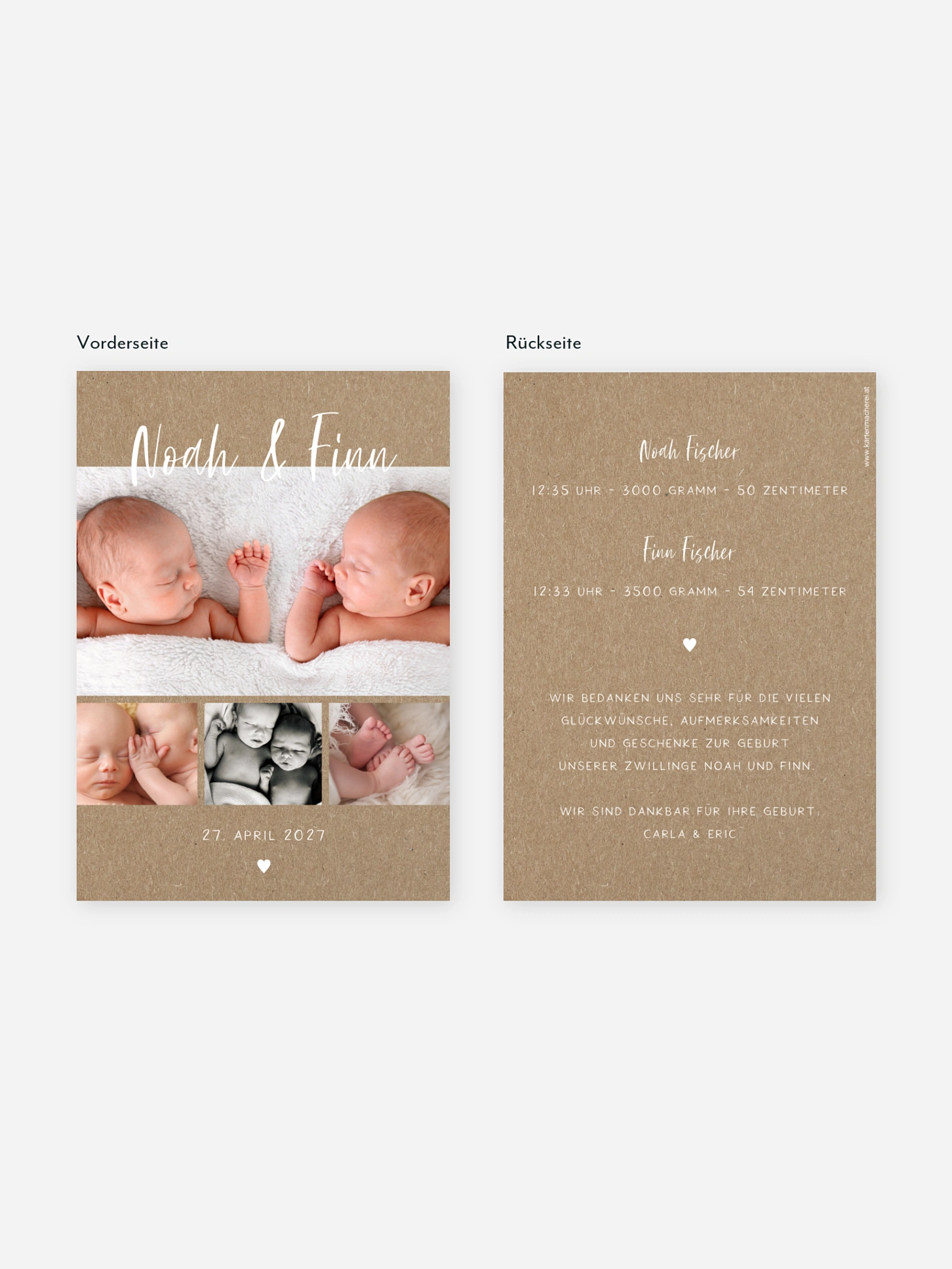 Zwillingskarte Cute Baby
