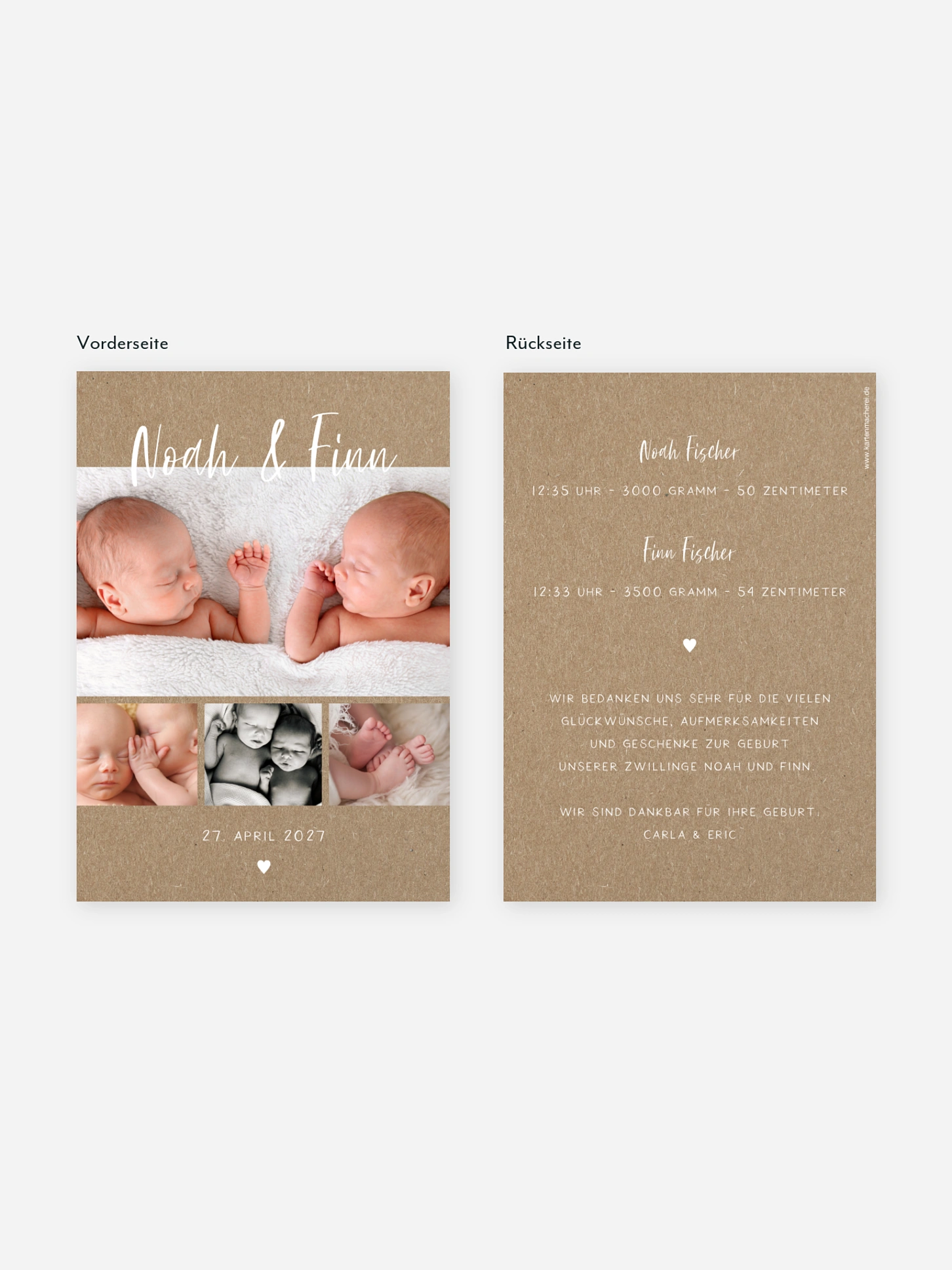 Zwillingskarte Cute Baby