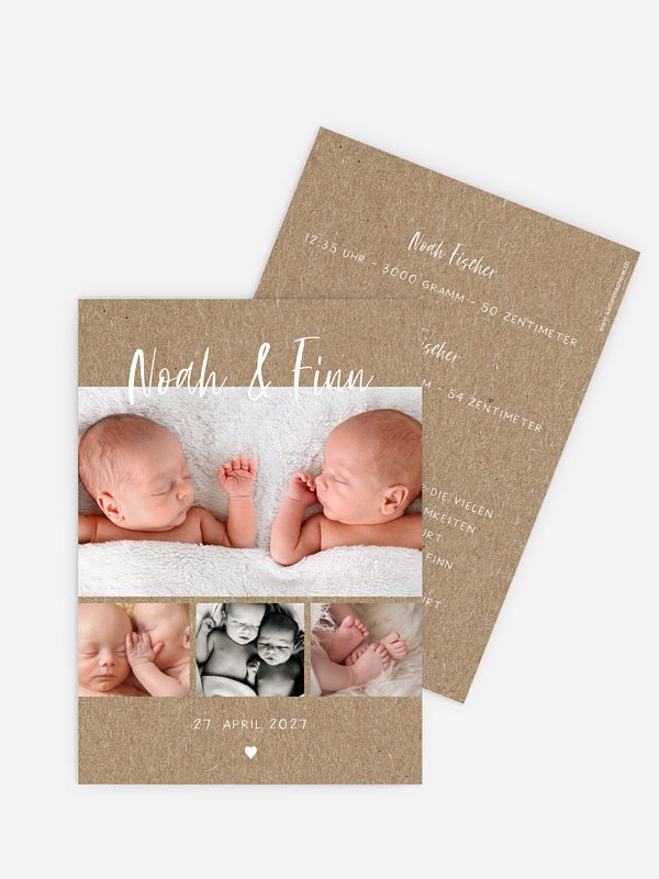Zwillingskarte Cute Baby
