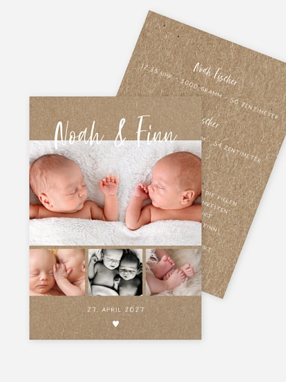 Zwillingskarte Cute Baby