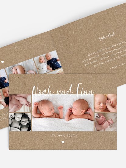 Zwillingskarte Cute Baby