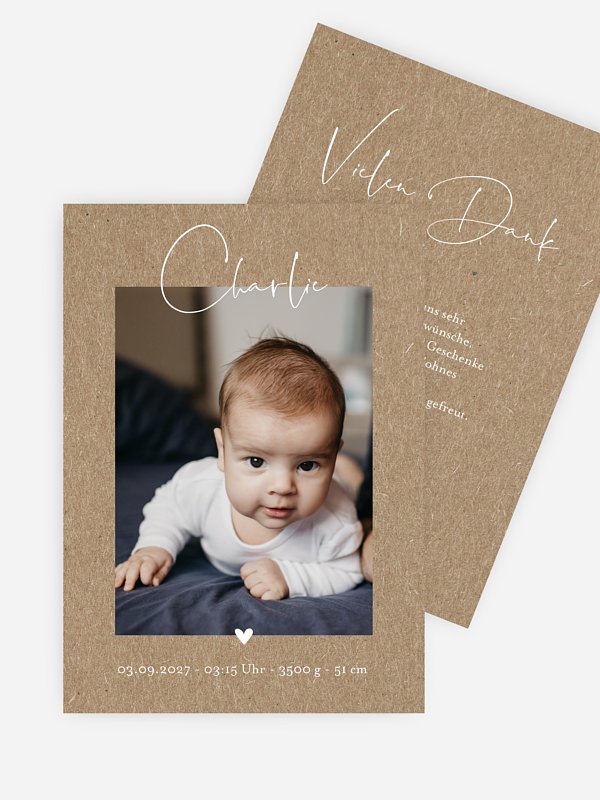 Geburtskarte Hello Little One Kraftpapier