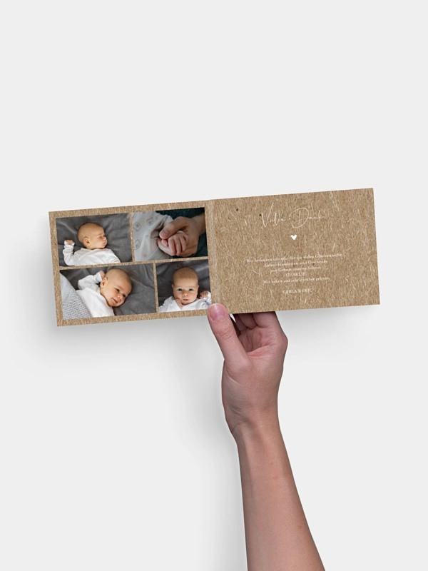 Geburtskarte Hello Little One Kraftpapier