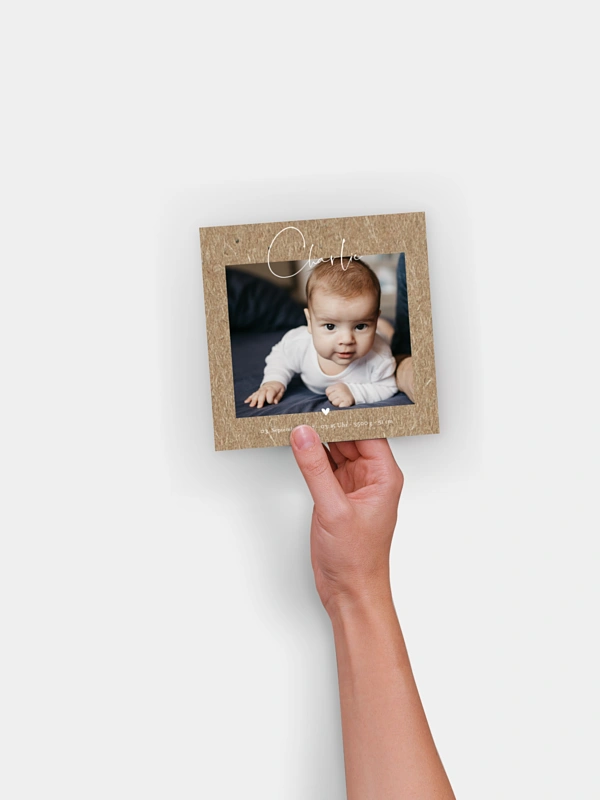 Geburtskarte Hello Little One Kraftpapier