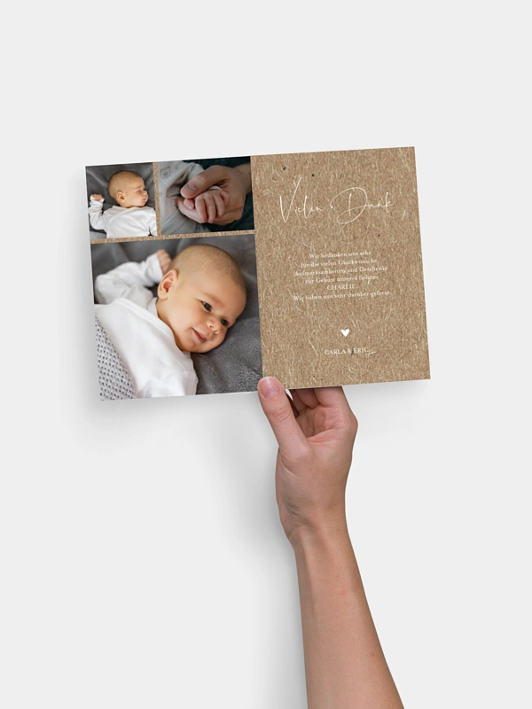 Geburtskarte Hello Little One Kraftpapier