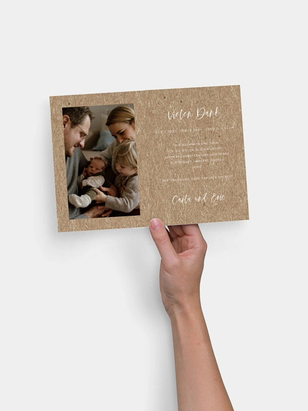 Geburtskarte Lovely Blessing Kraftpapier