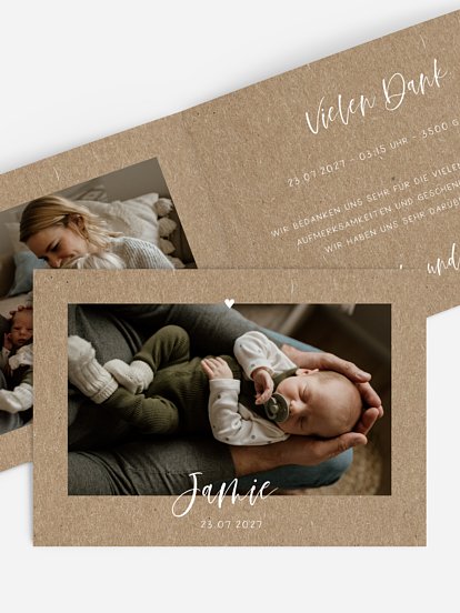 Geburtskarte Lovely Blessing Kraftpapier