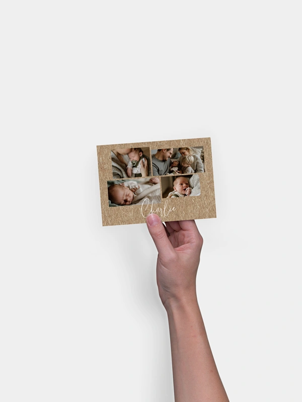 Geburtskarte Baby Picture Kraftpapier