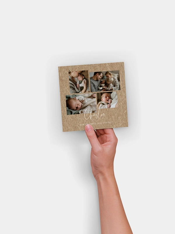 Geburtskarte Baby Picture Kraftpapier